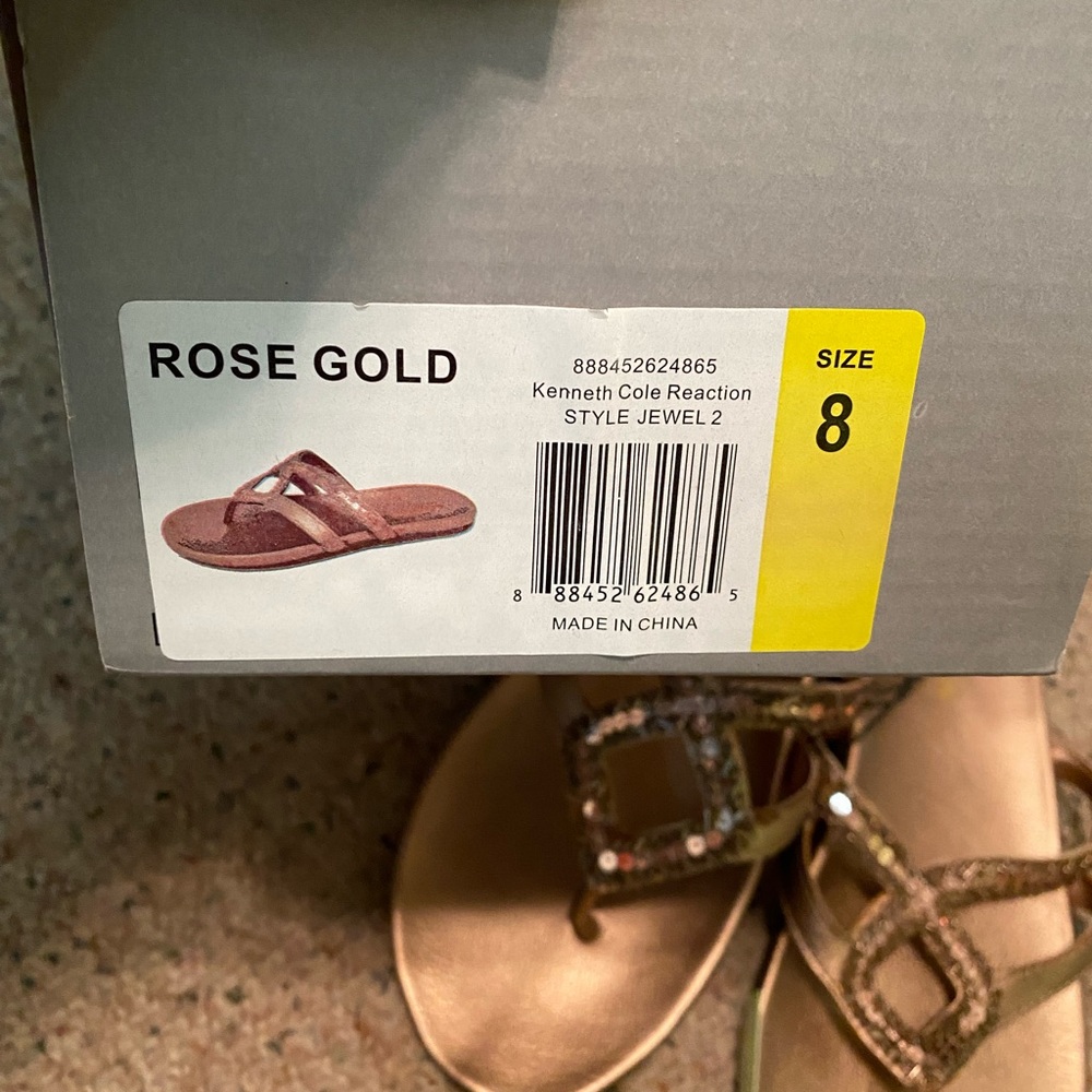 NEW! Kenneth Cole Reaction Jewel 2 Sandal Rose Gold - Picture 8 of 10